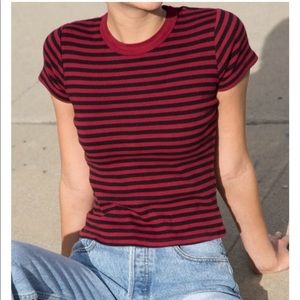 brandy melville hailie red and black top